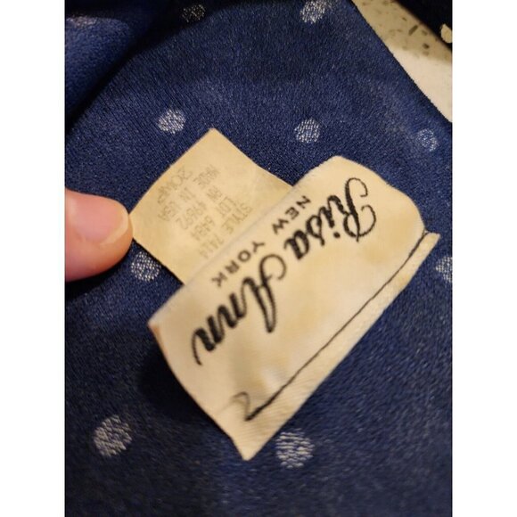 Vintage 1990's "Risa Ann" Dress SZ 20wp Blue white Polka-dot Short sleeve - Picture 9 of 9